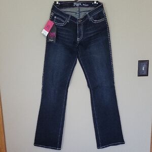 Rock 47 Wrangker Women's Boot Cut Jeans - Deep Blue